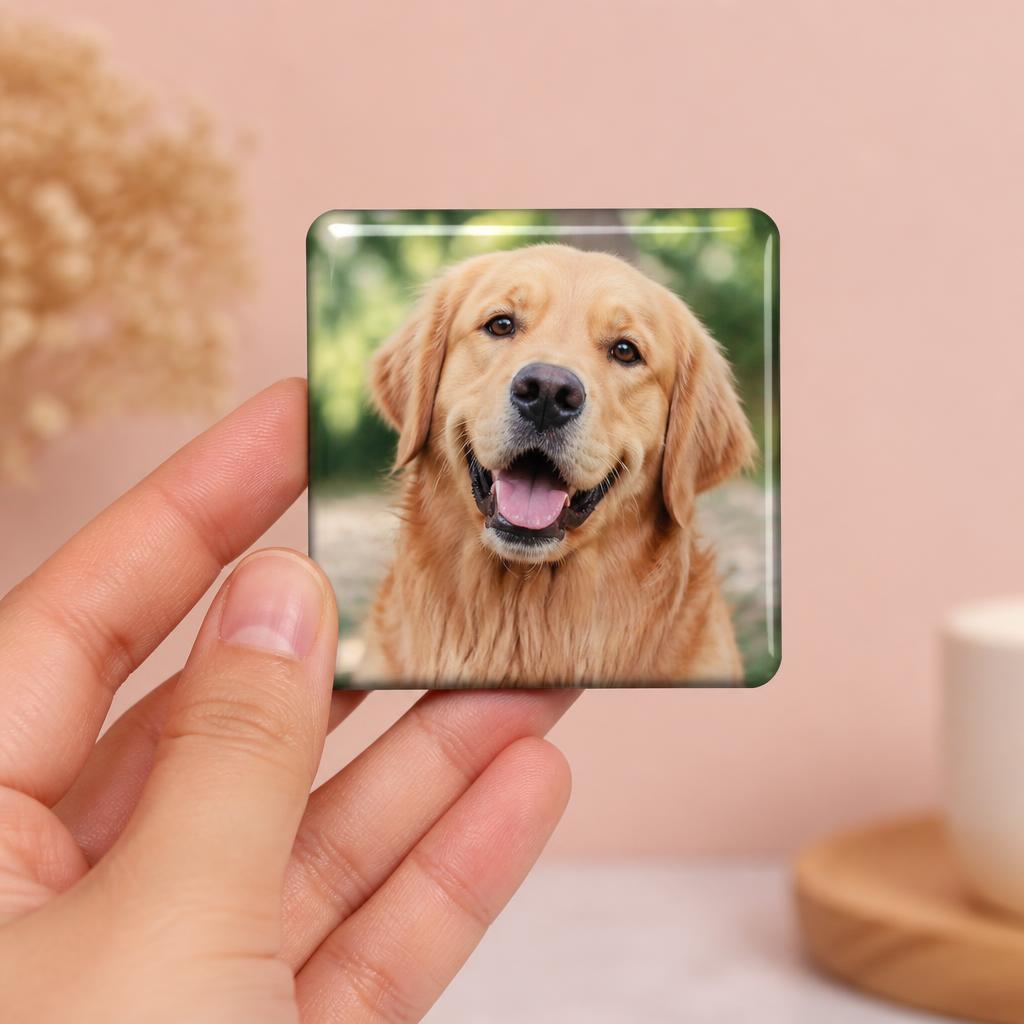 Ímã personalizado com foto de cachorro golden retriever